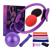 Domary Bandes de Résistance Pilates Circle et Plus Ensemble de Fitness Complet pour Pilates à Domicile (Violette)