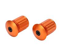 Domary Bouchon de Guidon de Vélo Embouts Guidon Verrouillage D'Expansion en Alliage D'Aluminium pour Vélo Montagne Route Pliant 18 à 20 Mm Vert Ora (Orange)