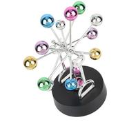 Domary Boule Pendule Newton, Jouet de Bureau D'équilibre des Sciences | Construction en Plastique, Décoration de Bureau, énergie Cinétique Longue Durée, Fonctionne avec 4 Piles AA, Affichage de