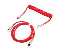 Domary Câble de Clavier Mécanique, USB C à USB A Double Gaine enroulé avec | Tressé en Nylon, Charge Rapide, Compatible avec la Plupart des Claviers de Jeu Mécaniques USB C, Bague de Verrouillage