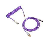 Domary Câble de Clavier Mécanique, USB C à USB A Double Gaine enroulé avec | Tressé en Nylon, Charge Rapide, Compatible avec la Plupart des Claviers de Jeu Mécaniques USB C, Bague de Verrouillage