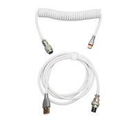 Domary Câble de Clavier Mécanique, USB C à USB A Double Gaine enroulé avec | Tressé en Nylon, Charge Rapide, Compatible avec la Plupart des Claviers de Jeu Mécaniques USB C, Bague de Verrouillage