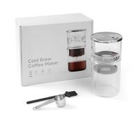 Domary Cafetière à Infusion Froide, Cafetière à Glace en Verre Borosilicate de 300 ML avec Système D'égouttement Lent pour Une Extraction Lisse du café et du thé glacé la Maison
