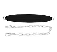 Domary Ceinture D'haltérophilie Professionnelle avec Chaîne, Ceinture de Trempage Robuste pour équipement de Musculation, Tissu Oxford, Chaîne en Fer, Entraînement Fitness Comm (Noire)