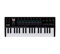 Domary Clavier Maître MIDI MVAVE 37 Touches pour la Production Musicale Professionnelle, avec 16 Pads RGB, 8 Potentiomètres, 4 Faders, Moteur de Synthèse, Connexion sans Fil Bluet