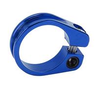 Domary Collier de Serrage de Tige Selle Vélo en Alliage D'aluminium 31,8 Mm, Coupe CNC, Conception Creuse Ergonomique, Collier Tige Selle Vélo Léger à Dégagement (Bleu)