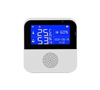Domary Compteur de Température et d'humidité WiFi, avec Contrôle par Application, Hygromètre Intelligent, Thermomètre, Alarme, écran LCD de 2.9 Pouces, pour Le Bureau et (Blanche)