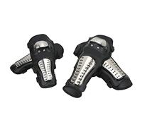 Domary Coudières de Genou de Moto, Coque en Plastique PE Robuste, Protège-Genoux et Coudières Protection pour Motocyclistes Course, Noir, Taille