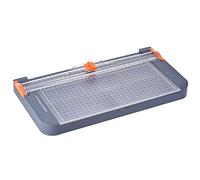 Domary Coupe-Papier A4 avec 5 Boîtes de Rangement, Coupe-Guillotine | Corps en Plastique, capacité de 10 Feuilles, Longueur de Coupe de 12 Pouces, Grille D'alignement avec Règle D'échelle, Lame