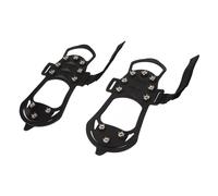 Domary Crampons à Glace 10 Dents En Caoutchouc En Acier Inoxydable Pliable Anti Slip Crampon pour La Pêche Sur Glace Alpinisme (M)