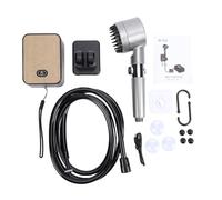 Domary Douche de Camping Portable Pompe de Douche Extérieure Rechargeable 8000 MAh Affichage LED Double Modes Jet D'eau Réglable pour Tente Voyage Bain pour Animaux Compagnie (8000 mAh avancé noir)