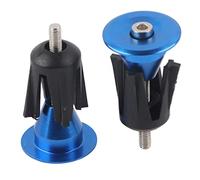 Domary Embout de Guidon de Vélo Bouchon Guidon Vélo en Alliage D'Aluminium Durable Couvercle Protection pour Vélos Montagne Vélos Route Pliants avec Diamètre (Bleue)