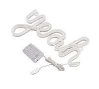 Domary Enseigne au Néon LED en Forme D'ouais, éclairage Doux Uniforme, alimenté par USB avec Boîtier de Batterie pour Décoration Murale, Fête à la Maison (Lumière Chaude)