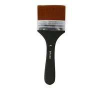 Domary Ensemble de Pinceaux Plats en Nylon 7 Tailles 2-8 avec Poils Souples épais, Virole en Aluminium, Manche Bois pour Peinture Murale, Artisanat, Taches de Gesso, Vernis, (N°2)