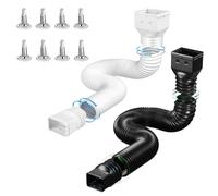 Domary Extension de Descente de Gouttière, Rallonge Descente Gouttière Flexible avec Adaptateurs 3x4 Pouces et 2x3 Pouces, Extensible jusqu'à 4,92 Pieds pour Le Drainage Ext (NoirBlanc)