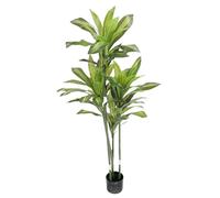 Domary Faux Arbre Dracaena avec Feuilles Vertes Réalistes, Plante de Sol Artificielle ABS PU pour Décoration de Maison, Bureau, Salon (120 cm)