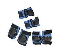 Domary Genouillères Kit de Protection Premium PP Éponge Oxford Tissu Durable Coudières Paume Garde pour Patinage Cyclisme Boucle Réglable Conception 6 Pièces (Bleue)