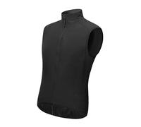 Domary Gilet de Cyclisme Réfléchissant, Gilet de Cyclisme en Nylon Coupe-Vent, en Nylon Coupe-Vent, Conception Bande Réfléchissante, Poche (Noire)