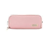 Domary Grande Pochette à Crayons Esthétique Kawaii à Fermeture éclair, Grande capacité, Fournitures Scolaires pour Filles, Garçons, Primaires, Tissu Oxford, Plusieurs Couleurs, 8,3 X (Rose)