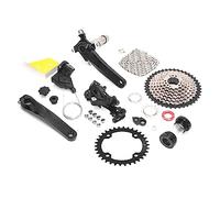 Domary Groupe de Vélo 9 Vitesses Kit de Changement Vitesse Vélo Haute Performance avec Volant D'inertie 42T avec Pédalier Dérailleur Arrière pour Vélos Route Montag (Plateau 34 Dents)
