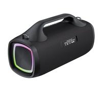 Domary Haut-Parleur sans Fil Portable avec Sortie 100 W, IPX7, BT 5.2, | Son HiFi 20 Hz-20 KHz, Système de Basses à 4 Haut-parleurs, Lumières RVB, Appairage, Fonction Power Bank, Matériau ABS,