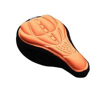 Domary Housse de Selle de Vélo 3D Respirante, Douce et Confortable, Coussin rembourré pour Vélos Route Montagne, BMX, Ajustement Universel, Design Réfléchissant Antidérapant (Orange)