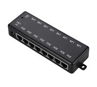 Domary Injecteur PoE Passif 8 Ports DC12V-48V 15A 802.3af/at, Adaptateur