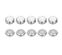 Domary Interrupteur à Bouton-poussoir en Acier Inoxydable, Réinitialisation Automatique Momentanée, 22mm, pour Camions et Navires, 5 Unités (AC220V Blanc)