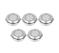 Domary Interrupteur à Bouton-poussoir en Acier Inoxydable, Réinitialisation Automatique Momentanée, 22mm, pour Camions et Navires, 5 Unités (AC220V Jaune)
