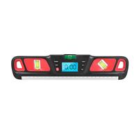 Domary Jauge d'angle Numérique, Affichage LCD, Mesure d'angle Absolu et Relatif, Base Magnétique avec Maintien des Données et Commutateur d'unité pour la Construction Le Travail du (Rouge)