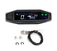 Domary Jauge de Régime de Moto, Affichage LED, Compteur Vitesse Moto à Réglage Automatique, Accessoires, Compteur Vitesse Numérique, Kilométrique, (avec câble)