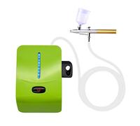 Domary Kit D'aérographe Double Action avec Compresseur 5 Pressions Réglables 25 PSI Buse de 0,4 Mm 2 Gobelets de Peinture pour Modèle Peinture Nail Art Maquillage Décoration (Prise UE)
