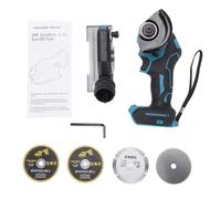 Domary Kit de Meuleuse D'angle sans Fil, Mini Outil de Meulage D'angle électrique sans Balais, Coupeur Portatif 14 000 Tr/min avec 4 Disques Coupe pour (Machine nue avec cache-poussière et