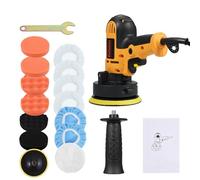Domary Kit de Polisseuse électrique 700 W pour Voiture, 12,7 Cm (5 Pouces), Vitesse Variable 600-3700 TR/Min, avec 9 Tampons pour Le Nettoyage Auto, Sols et Meubles, Cirage (Prise européenne)