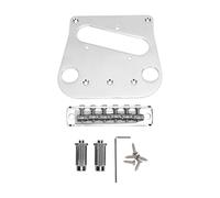 Domary Kit de Pont de Guitare à Selle à roulettes, Pont en Métal chromé, Selles Réglables, stabilité Réglage Résonance Améliorée avec Vis et clé pour Guitare électrique Basse