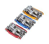 Domary KIT D'OUTILS DE RÉPARATION DE VÉLO Multifonction 11 en 1 POIGNÉE en Alliage D'ALUMINIUM Acier AU Carbone ÉLECTROPLAQUÉ LÉGER Portable pour Les Amateurs Cyclisme Entre