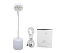 Domary Lampe à Ongles à Détection Automatique avec 9 Perles LED, Minuterie 45 S/90 S, Rechargeable de Type C, 1 500 MAh, Conception Col de Cygne pour Usage Domestique et en Salon (Blanche)