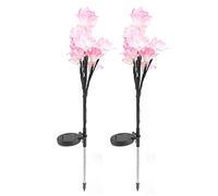 Domary Lampes Solaires à Fleurs avec Fibre Optique, Lumière Décorative de | ABS et Aluminium étanches, Installation au Sol Enfichable, Modes Toujours allumé et Clignotant pour cour.