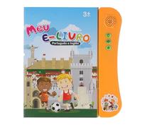 Domary Livre Sonore d'apprentissage Bilingue Portugais Anglais, Jouet éducatif Interactif pour Enfants, Tout-Petits, Enfants D'âge Préscolaire, Matériau ABS 25x22x2 5cm (Orange)