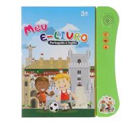 Domary Livre Sonore d'apprentissage Bilingue Portugais Anglais, Jouet éducatif Interactif pour Enfants, Tout-Petits, Enfants D'âge Préscolaire, Matériau ABS 25x22x2 5cm (Verte)