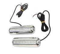 Domary Lumière de Tableau Arrière Marin à 42 LED, Lumière sous-Marine pour | Couvercle chromé en Acier Inoxydable, Coque PC, Angle de Faisceau 120°, pour Ponton, Yacht et Camping-car