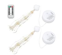 Domary Lumières Décoratives LED à énergie Solaire 8 Modes Télécommande Bricolage Lumières Extérieures Suspendues pour Jardin Patio Fête de Mariage Fil de Cuivre 2 Pièces