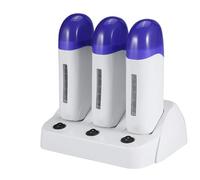Domary Machine de Rouleau D'épilation de Rouleau Réchauffeur Cire avec le Transparent Cire Couvercle pour L'épilation Corps Chauffage (européen trois places)