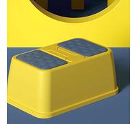 Domary Marchepied de Toilette en Plastique Antidérapant et Robuste pour la sécurité des Tout-Petits avec Prévention du Renversement, Conception à Coins Arrondis, Taille Compacte pour Un (Jaune 1