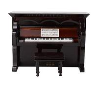 Domary Mini Modèle de Piano, Ornement Miniature en Tilleul Marron pour la | Finition Artisanale, Présentoir de Bureau, Boîte de Rangement, Accent Décoratif pour étagère de Bureau