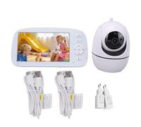 Domary Moniteur pour bébé avec Caméra et Audio Écran LCD 5 Pouces Résolution HD 720P Inclinaison Panoramique à 360° Zoom 2X Vision Nocturne 35 Heures D'autonomie en Veille Pas (Prise UE 100-240V)