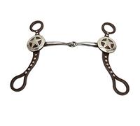 Domary Mors de Filet de Cheval sculpté à la Main en Bronze Antique Vintage en Acier Inoxydable Antirouille 5,3 Pouces Taille Bouche 0,47 Pouces D'épaisseur pour Le Contrôle