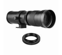 Domary Objectif Super Téléobjectif 420-800mm F/8.3-16, Mise au Point Manuelle avec Adaptateur de Monture T2 pour Appareils Photo DSLR à Monture AI D50 D90 D5100 D7000 (Noire)