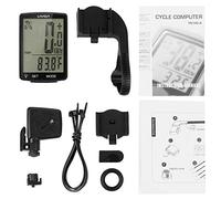Domary Ordinateur de Vélo sans Fil avec écran LCD Multifonction, Compteur de Vitesse, Odomètre, Cycle IPX6, Température Mesurable, Chronomètre pour Vélo Montagne (Rétroéclairage Bleu)