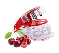 Domary Outil de Dénoyautage de Cerises, Dénoyauteur 6 en 1 avec Conception | Acier Inoxydable et ABS, Vide-fruits Multi-fruits pour Jujubes, Dattes Rouges, Pâtisserie, Passe au Lave-vaisselle